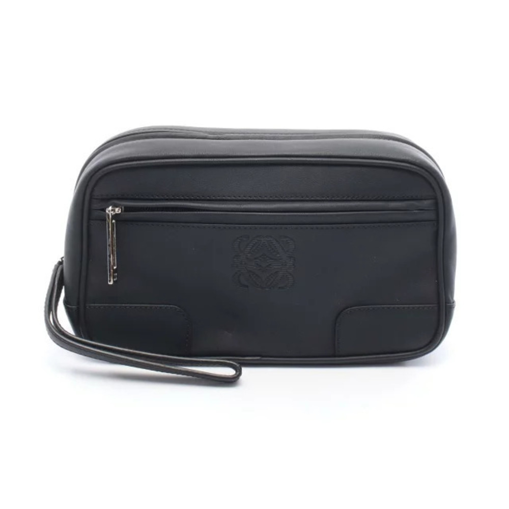 Loewe Anagram Pouch Leather Shoulder Bag Black